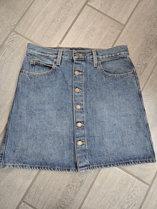 Levi's Dresses & Skirts - Levi's Button-Front Denim Mini Skirt in Medium Blue